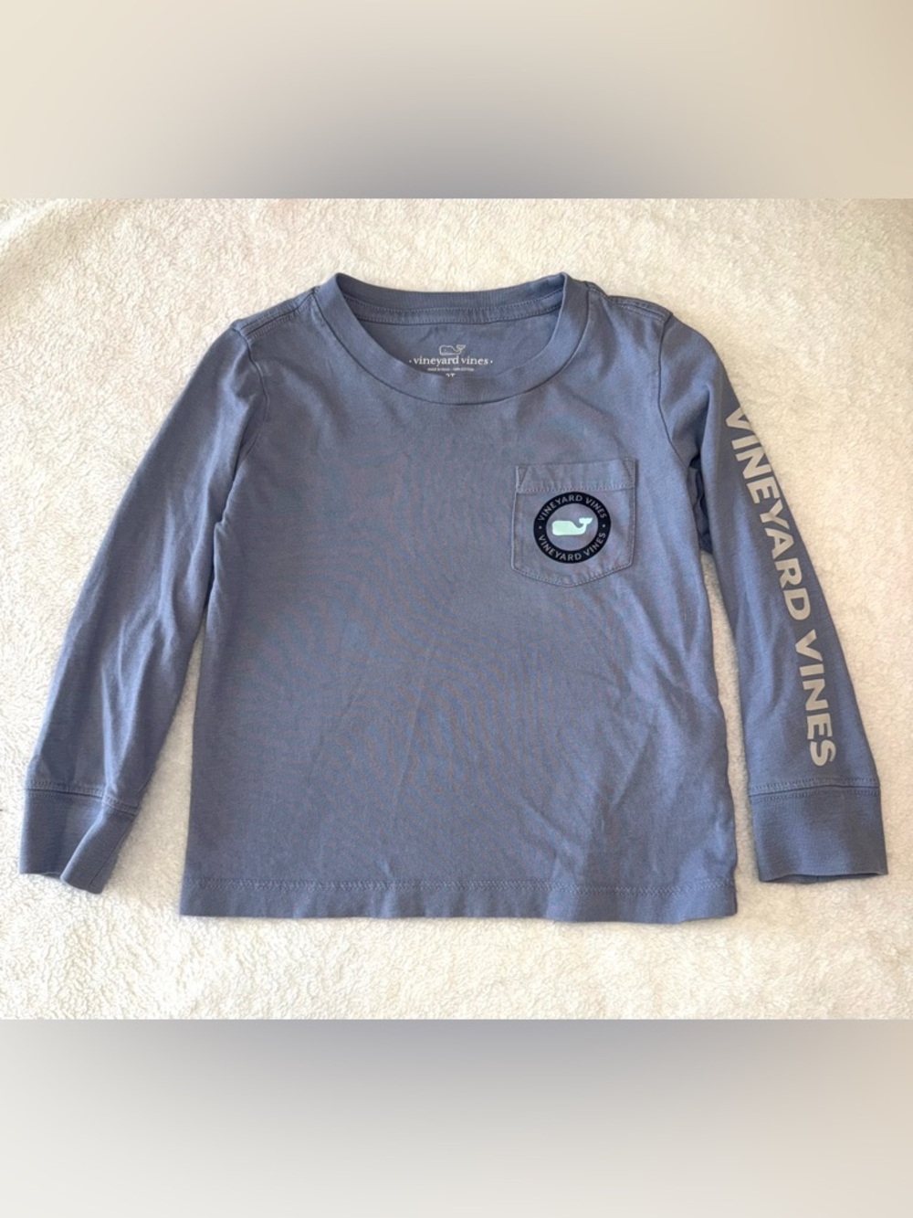 Vineyard Vines Kids Long-Sleeve Pocket Tee - Blue, 2T